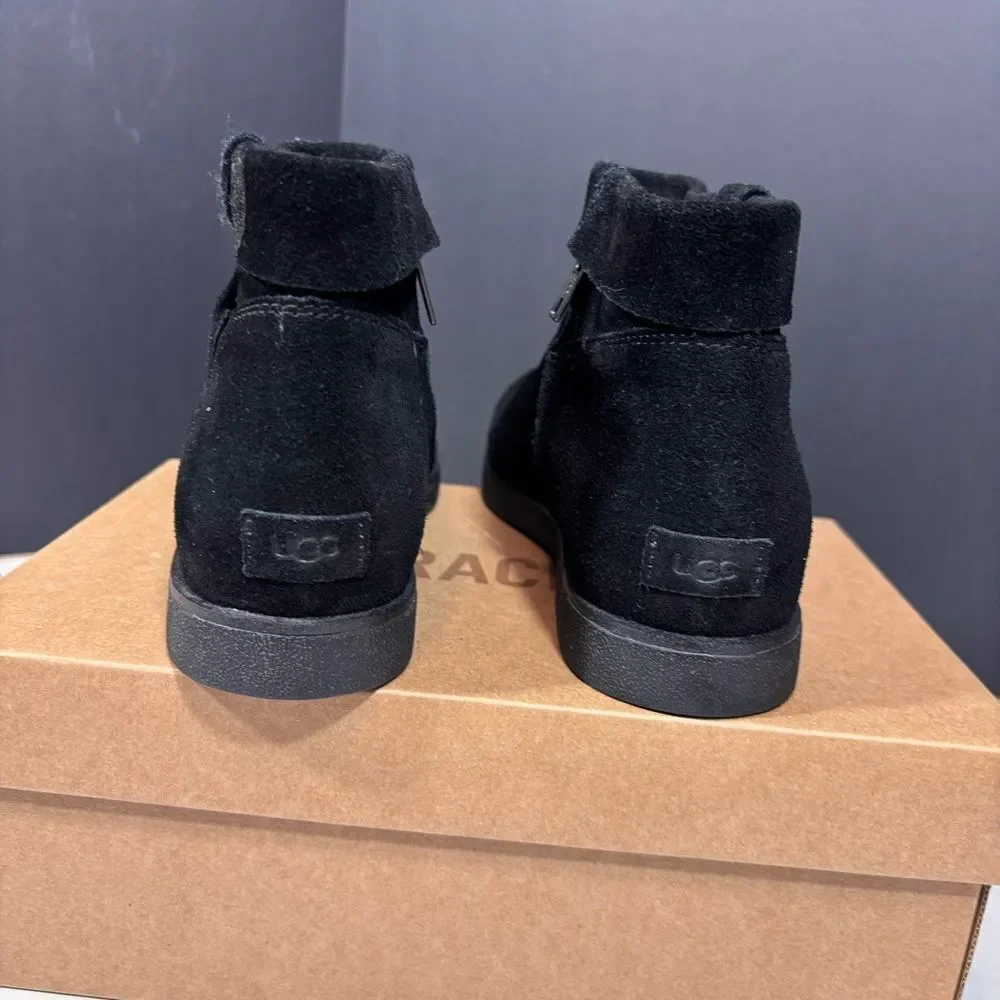 UGG Women’s Josefene Cuff Boot Black Suede Size 10 Excellent Condition